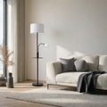 Aovan 67" Black Floor Lamp with Shelf