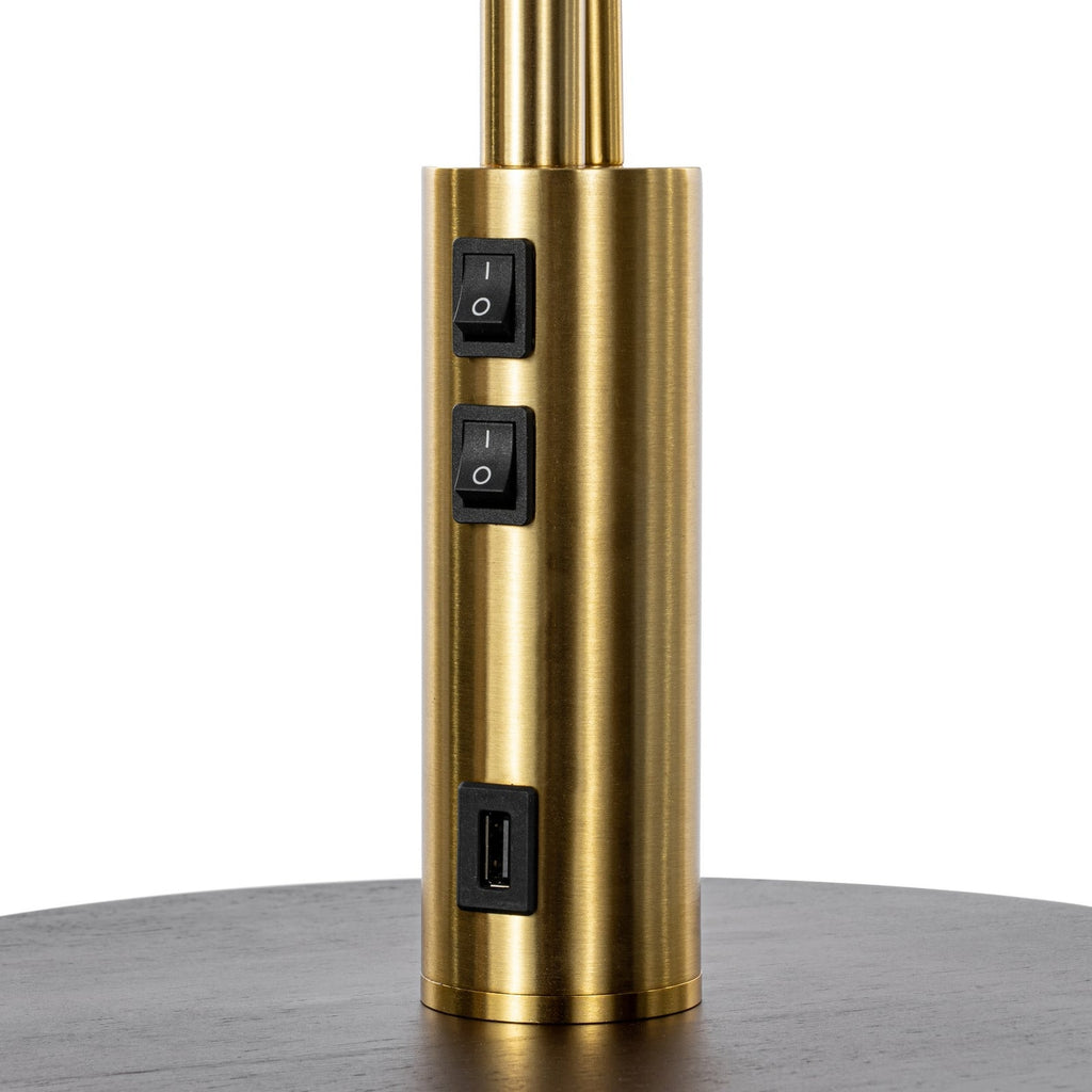 Aovan 67" Brass Floor Lamp with Shelf & USB Port