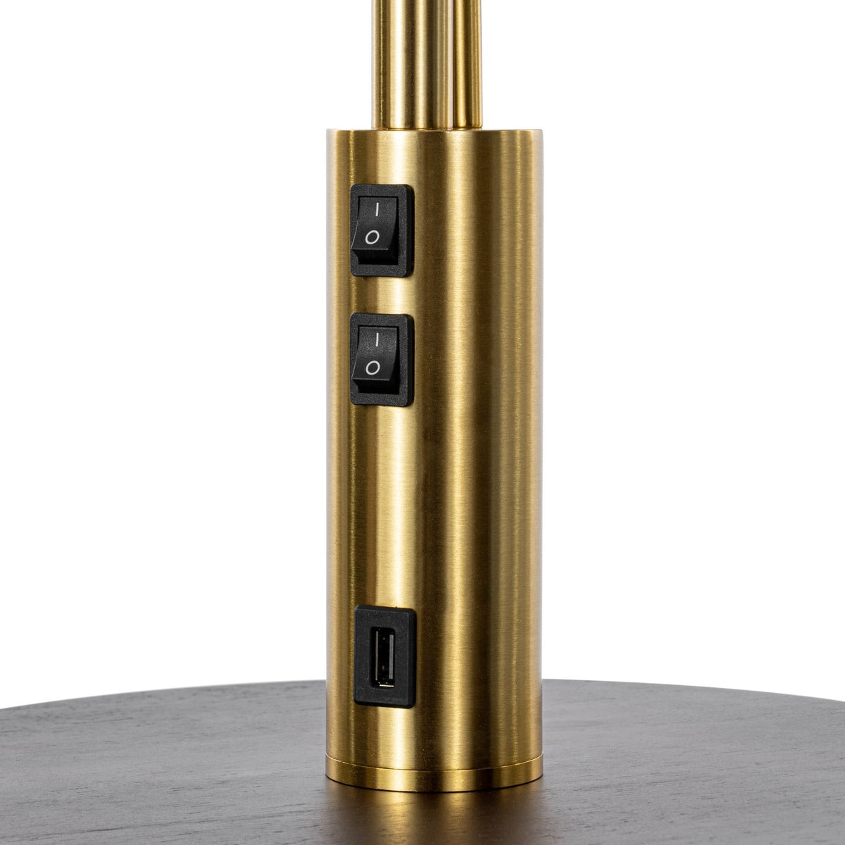Aovan 67" Brass Floor Lamp with Shelf & USB Port