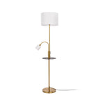 Aovan 67" Brass Floor Lamp with Shelf & USB Port