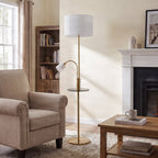 Aovan 67" Brass Floor Lamp with Shelf & USB Port