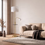 Aovan 67" Brass Floor Lamp with Shelf & USB Port
