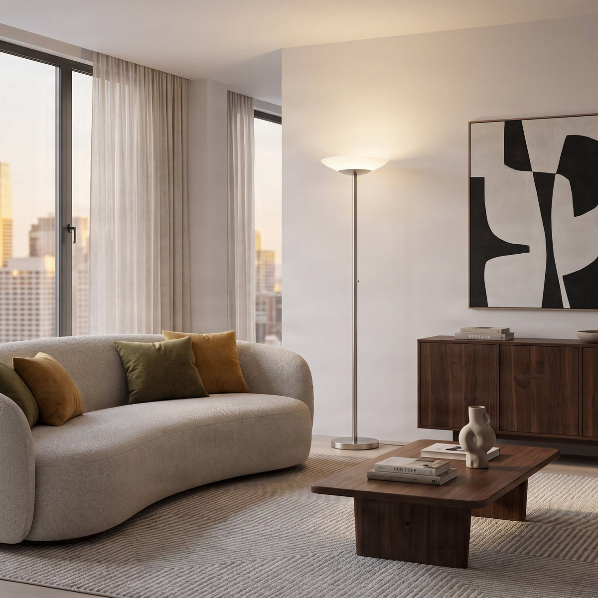Ragna 71" Nickel LED Floor Lamp