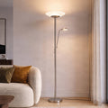 Ragna 71" Nickel LED Floor Lamp with Reading Light