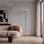 Ragna 71" Nickel LED Floor Lamp with Reading Light