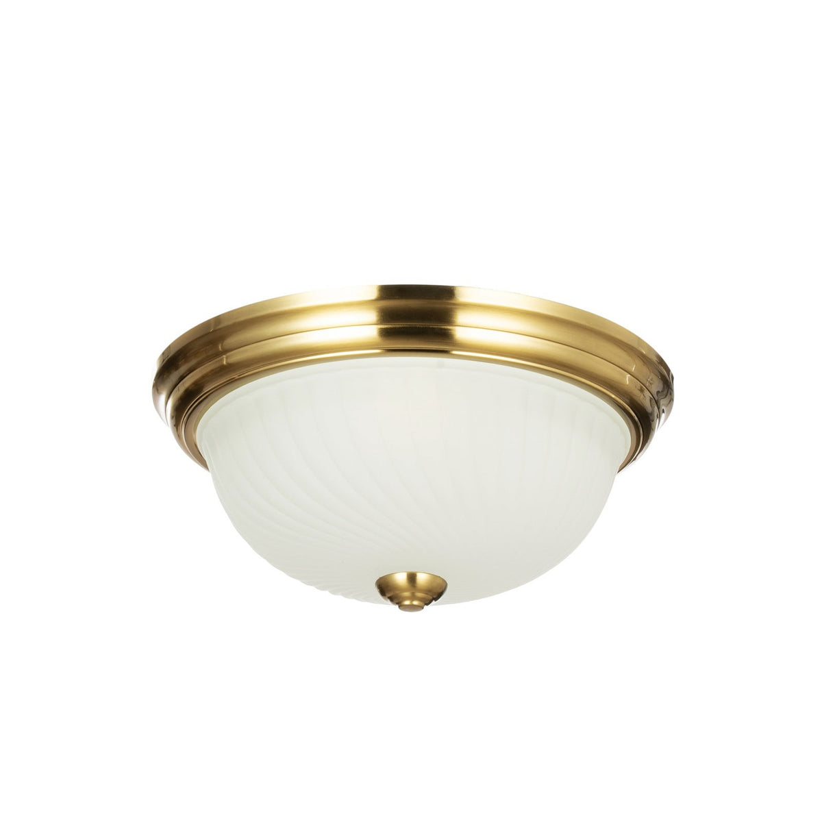 Lucande Pakka ceiling lamp, brass, glass, width 12 in