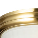 Lucande Pakka ceiling lamp, brass, glass, width 12 in