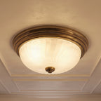 Lucande Pakka ceiling lamp, brass, glass, width 12 in