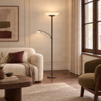 Ragna 71" Brown LED Floor Lamp with Reading Light