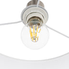 Lucande Belinda Arc Lamp, white, fabric/marble, 78.74 in