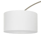 Lucande Belinda Arc Lamp, white, fabric/marble, 78.74 in