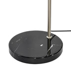 Lucande Belinda Arc Lamp, white, fabric/marble, 78.74 in