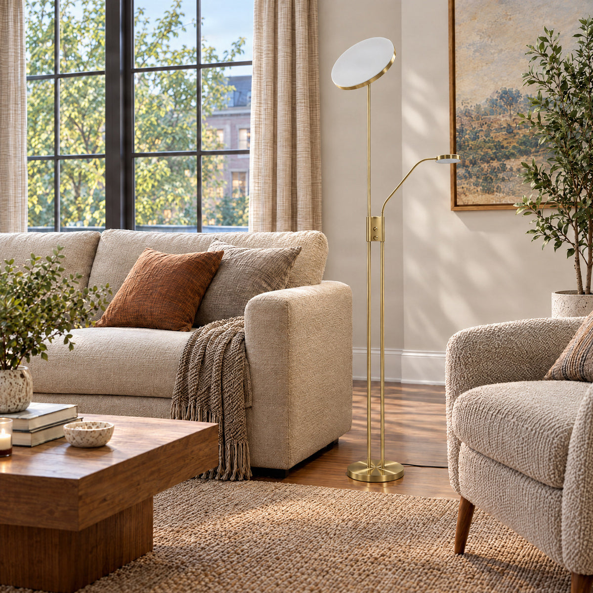 Seppa 71" Brass LED Floor Lamp