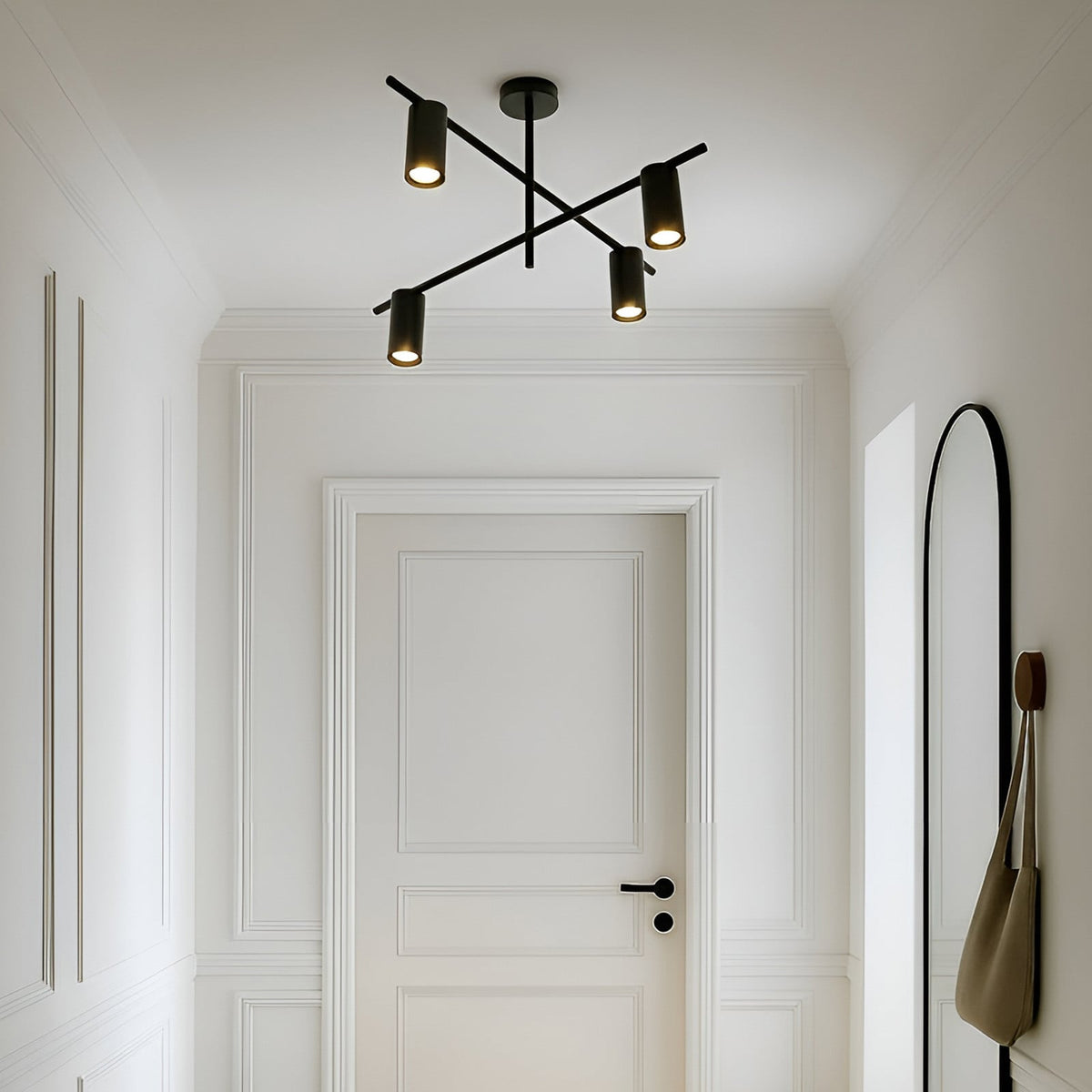 Lucande Marilou ceiling light, black, 4-bulb, Ø 27.56 in