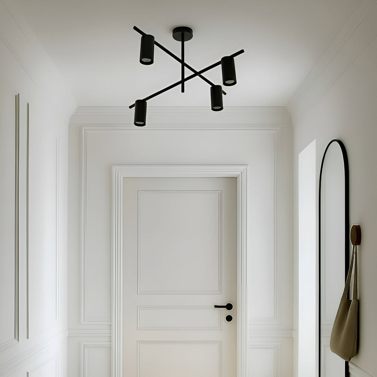 Lucande Marilou ceiling light, black, 4-bulb, Ø 27.56 in