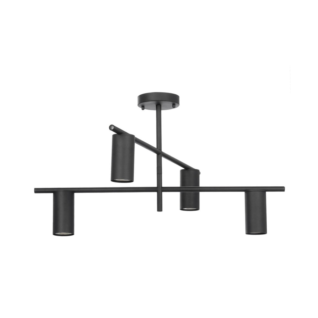 Lucande Marilou ceiling light, black, 4-bulb, Ø 27.56 in
