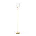 Lucande Carlie floor lamp, brass/clear, height 59.05 in