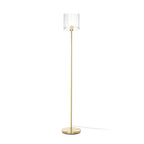 Lucande Carlie floor lamp, brass/clear, height 59.05 in