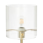 Lucande Carlie floor lamp, brass/clear, height 59.05 in