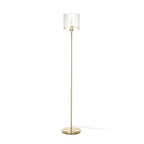 Lucande Carlie floor lamp, brass/clear, height 59.05 in