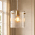 Carlie 8" Clear Brass Pendant Light