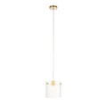 Lucande Carlie pendant light, 1-bulb, brass/clear, 7.87 in