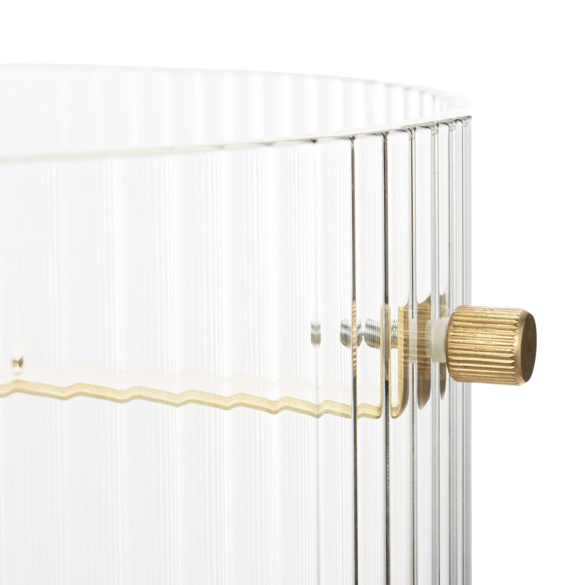 Lucande Carlie pendant light, 1-bulb, brass/clear, 7.87 in