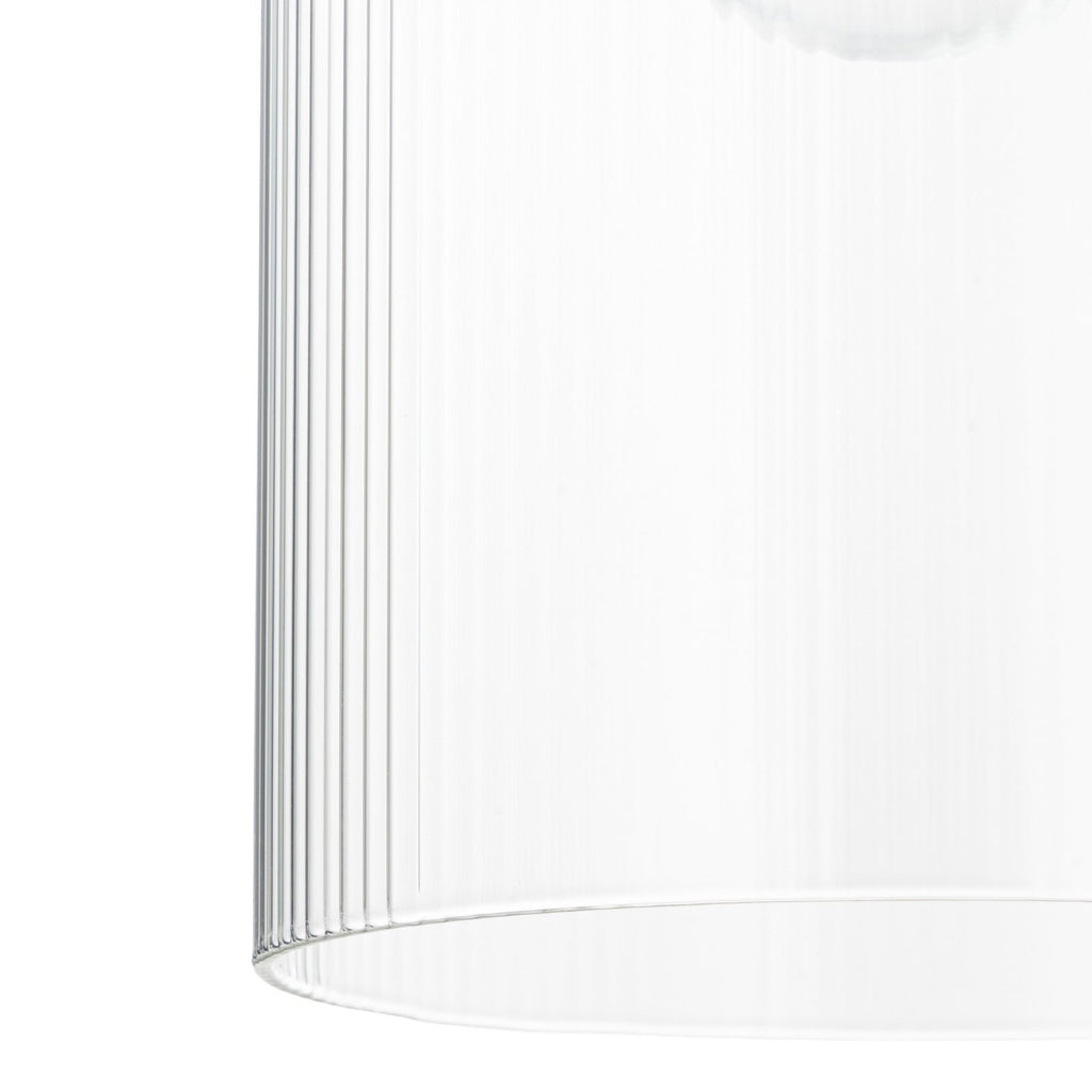 Lucande Carlie hanging light, 3-bulb, brass/clear, Ø 12.21 in