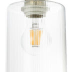 Lucande Carlie hanging light, 3-bulb, brass/clear, Ø 12.21 in