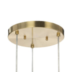 Lucande Carlie hanging light, 3-bulb, brass/clear, Ø 12.21 in