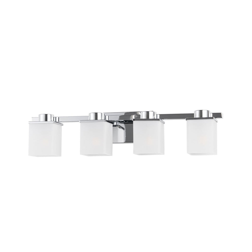 Lucande Ivy wall light, 4-bulb, chrome/clear, glass
