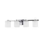 Lucande Ivy wall light, 4-bulb, chrome/clear, glass