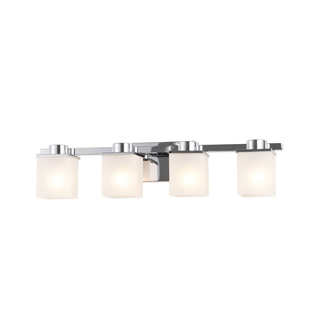 Lucande Ivy wall light, 4-bulb, chrome/clear, glass