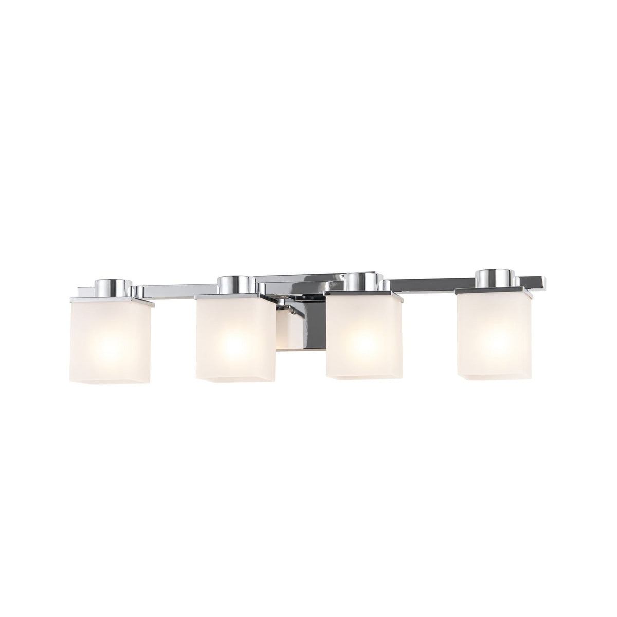 Lucande Ivy wall light, 4-bulb, chrome/clear, glass