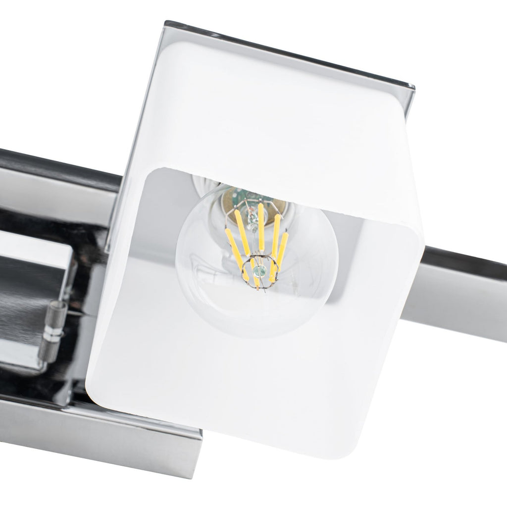 Lucande Ivy wall light, 4-bulb, chrome/clear, glass