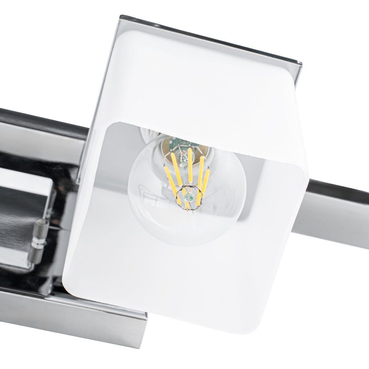 Lucande Ivy wall light, 4-bulb, chrome/clear, glass