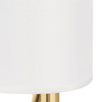 Lucande Glam wall light, white/brass, 14.7 in, fabric