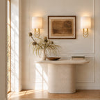 Glam 15" White Brass Wall Sconce