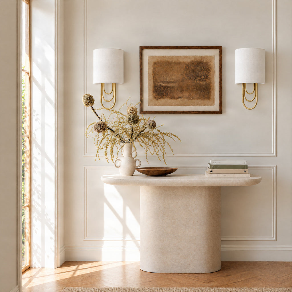 Glam 15" White Brass Wall Sconce