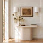 Glam 15" White Brass Wall Sconce