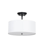Lucande Blake ceiling light, Ø 15 in, white, fabric