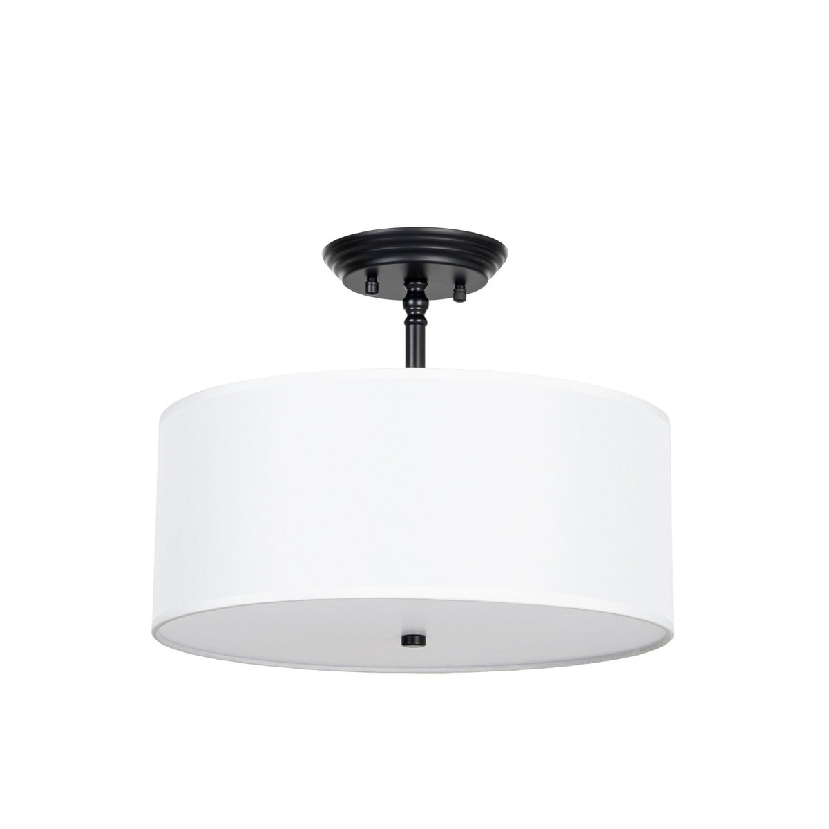 Lucande Blake ceiling light, Ø 15 in, white, fabric