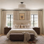 Lucande Blake ceiling light, Ø 15 in, white, fabric