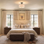 Blake 15" White Fabric Ceiling Light