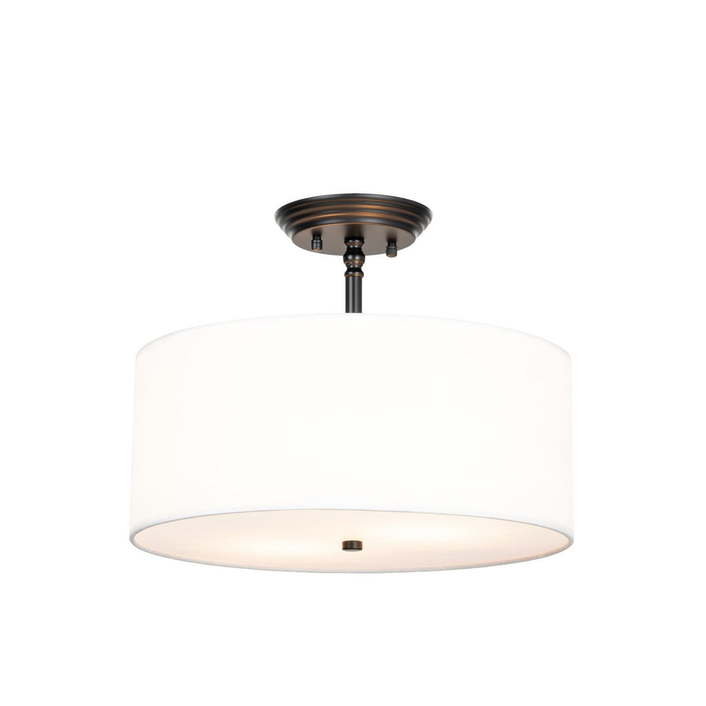 Lucande Blake ceiling light, Ø 15 in, white, fabric