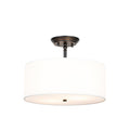 Lucande Blake ceiling light, Ø 15 in, white, fabric