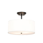Lucande Blake ceiling light, Ø 15 in, white, fabric