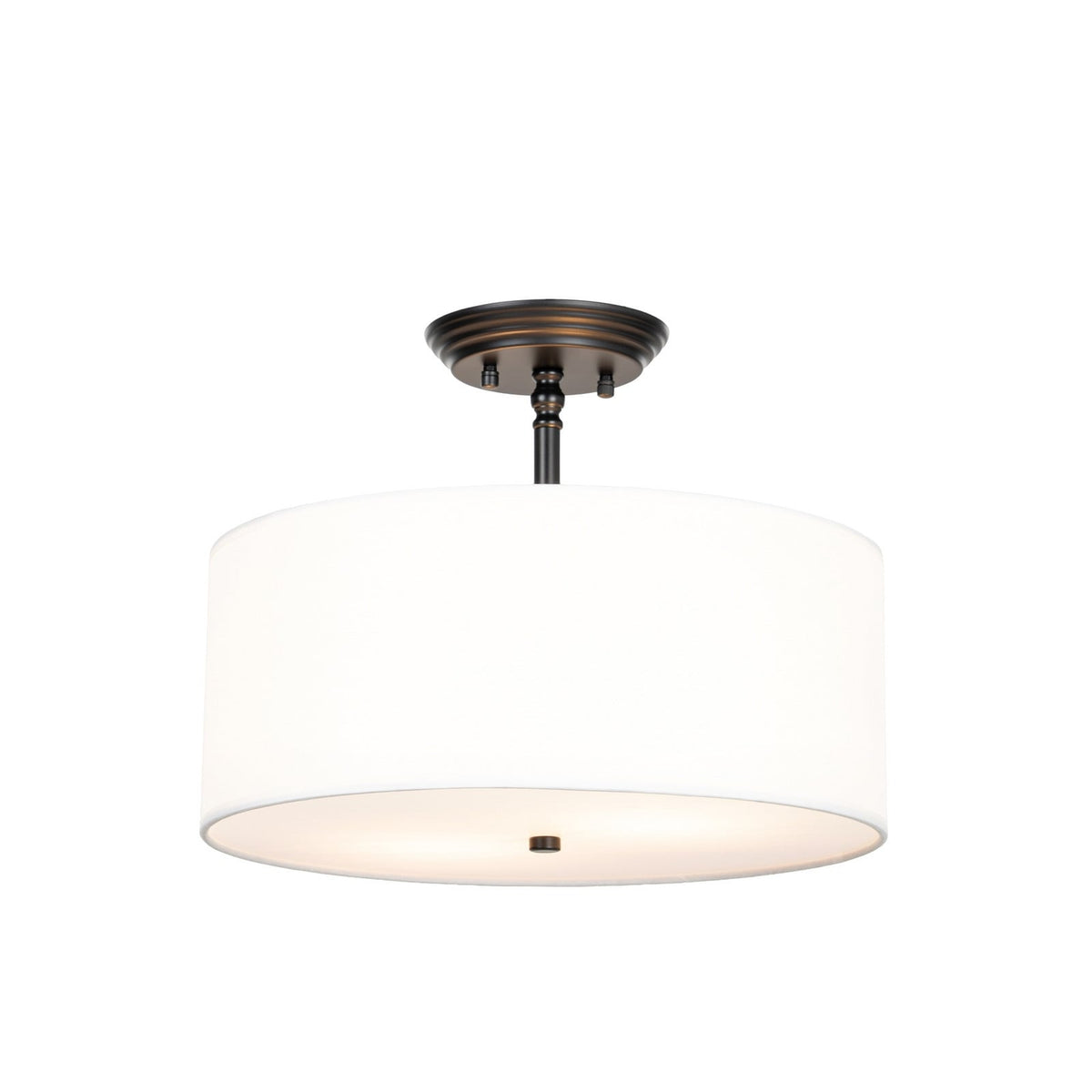 Lucande Blake ceiling light, Ø 15 in, white, fabric