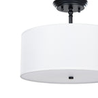Lucande Blake ceiling light, Ø 15 in, white, fabric