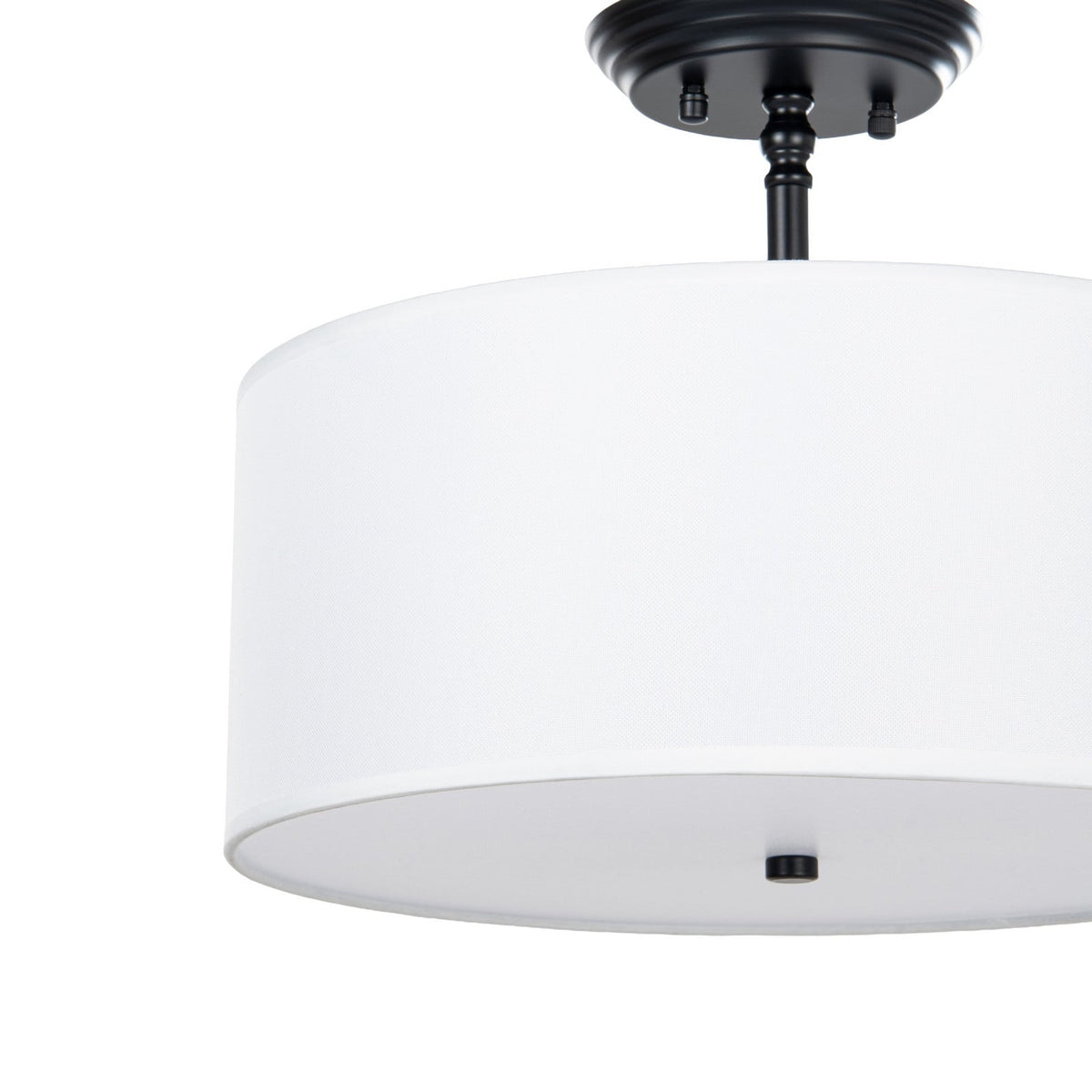 Lucande Blake ceiling light, Ø 15 in, white, fabric